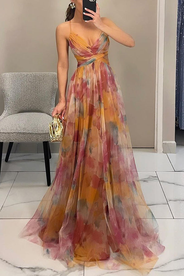 Giselle - Longue robe à l'imprimé floral charmant