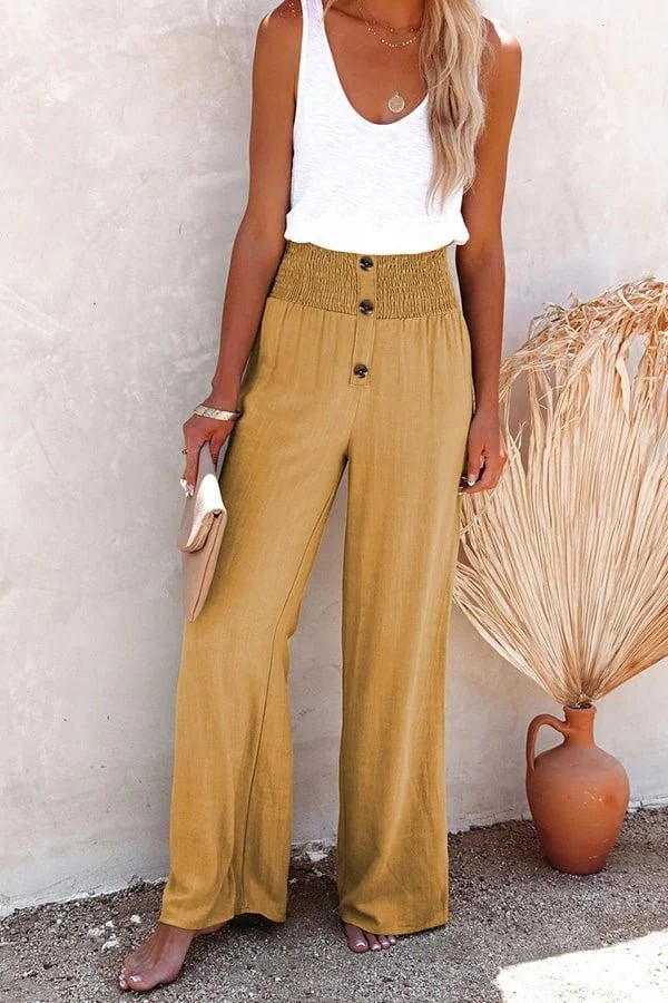 Riana - Pantalon décontracté taille haute