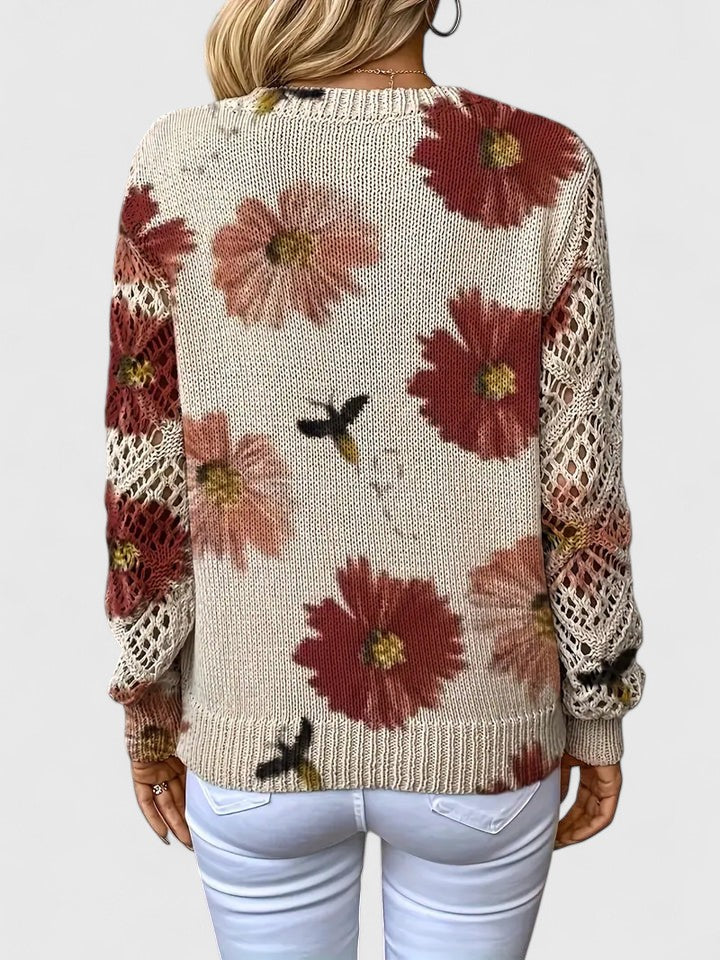 Maillot chic à imprimé floral et manches bouffantes