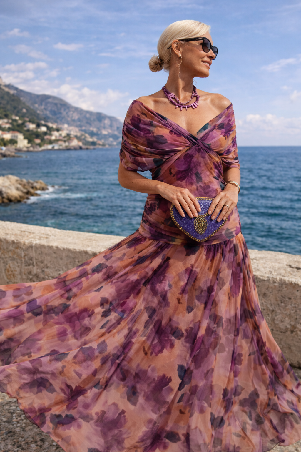 Robe longue élégante pour une fête avec un décolleté en cœur