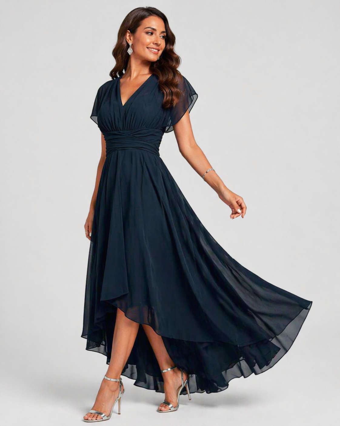 Julita – Robe de soirée fluide à décolleté en V