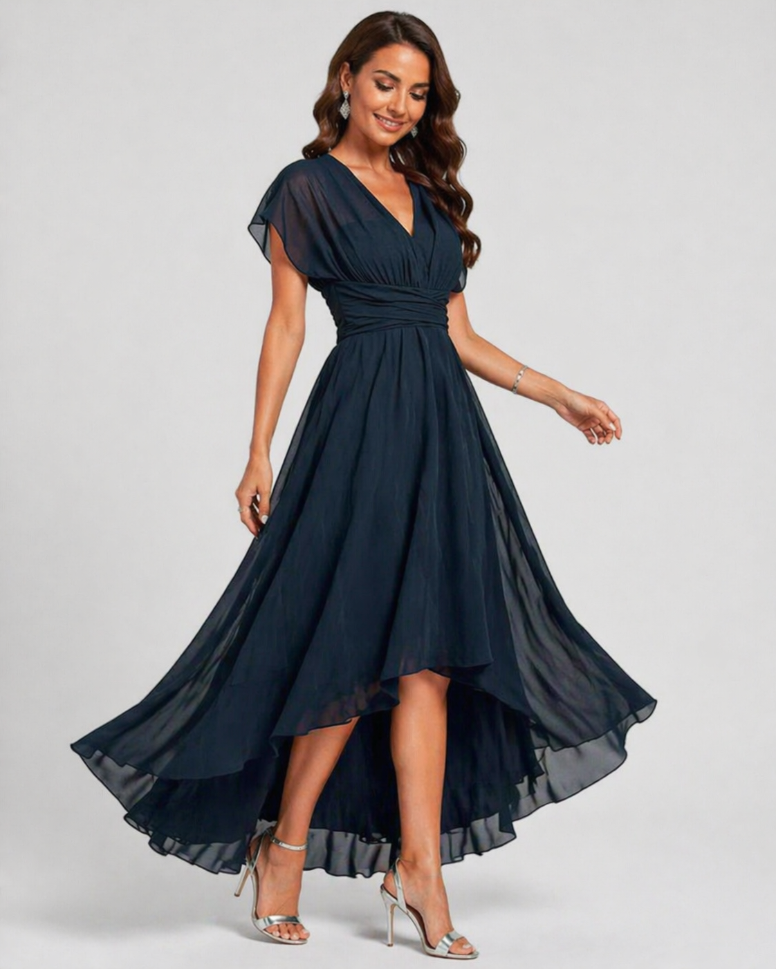 Julita – Robe de soirée fluide à décolleté en V