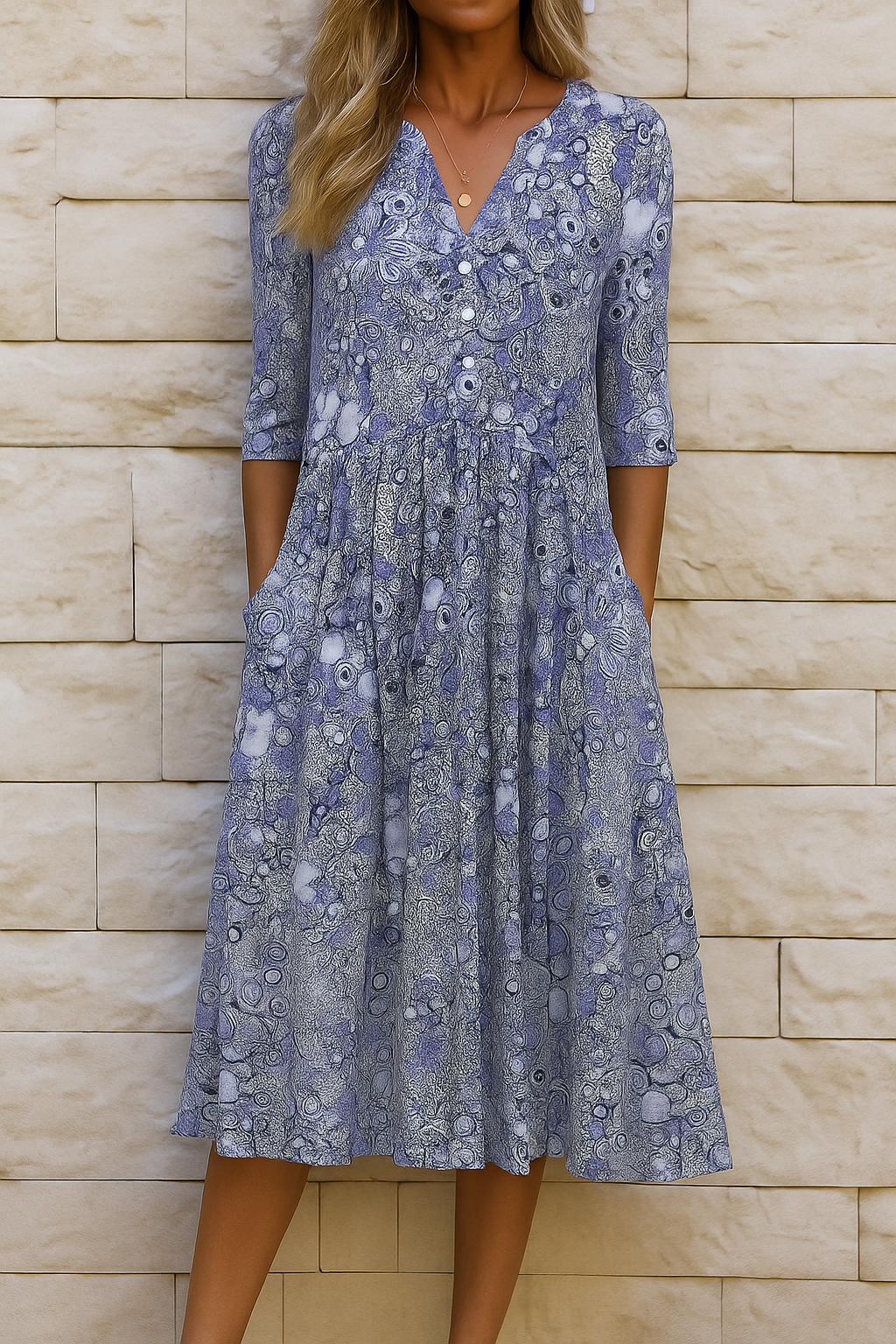 OLIVIA | ROBE ÉLÉGANTE À COL V POUR FEMME