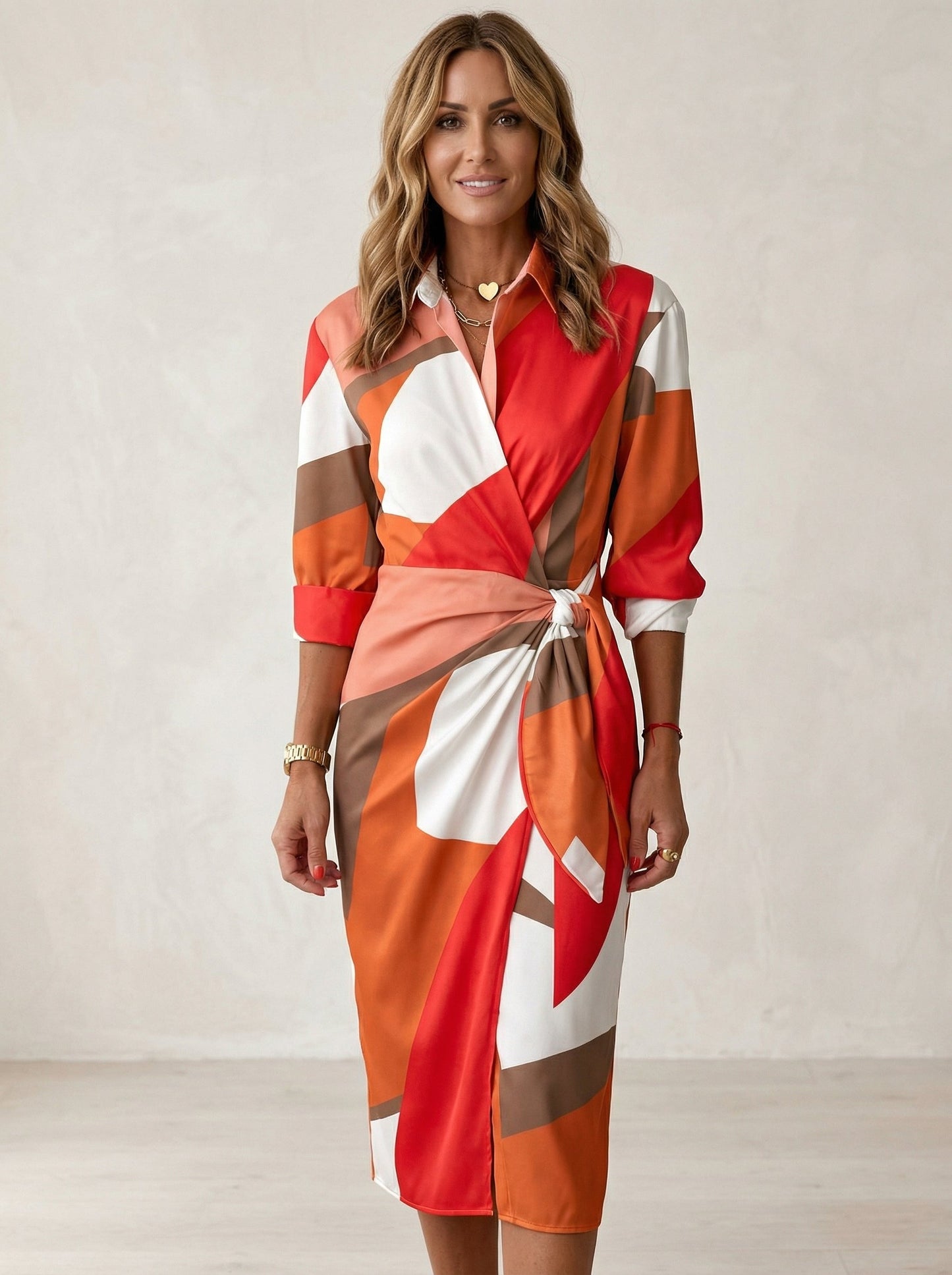 Cecilia™ Robe élégante à rayures