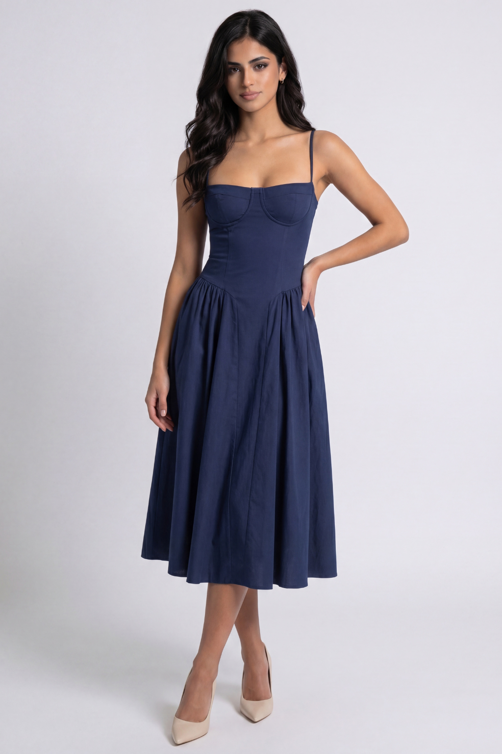 Elise | Robe midi à corset