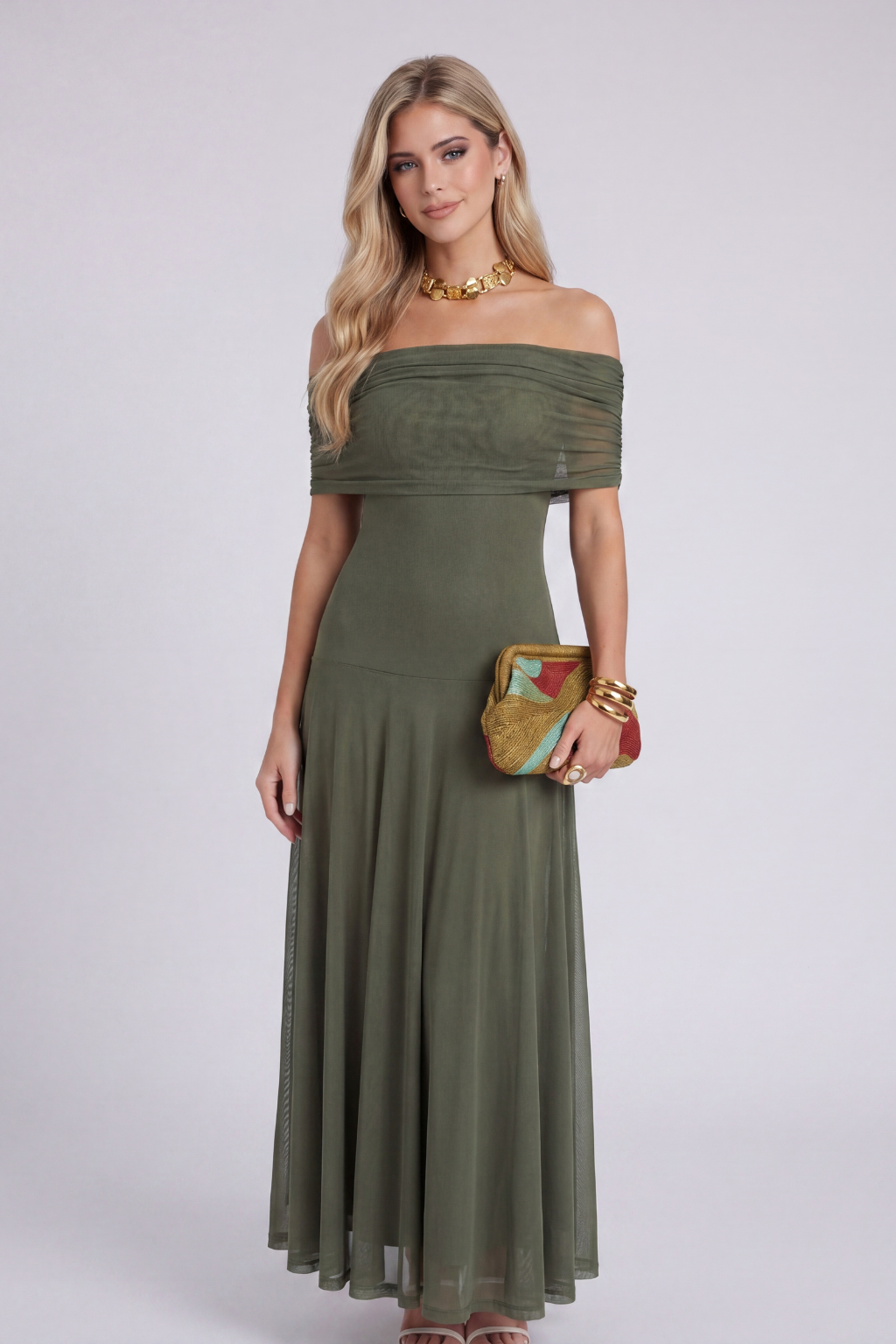 Séville | Robe longue vert olive
