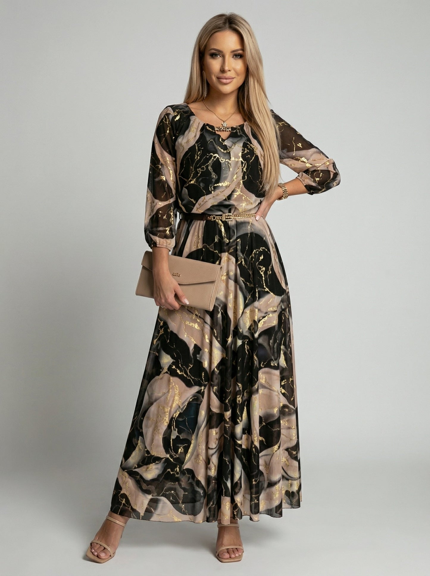 Robe en mousseline de soie imprimée