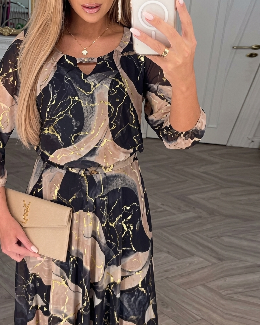 Robe en mousseline de soie imprimée