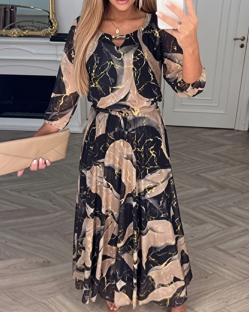 Robe en mousseline de soie imprimée
