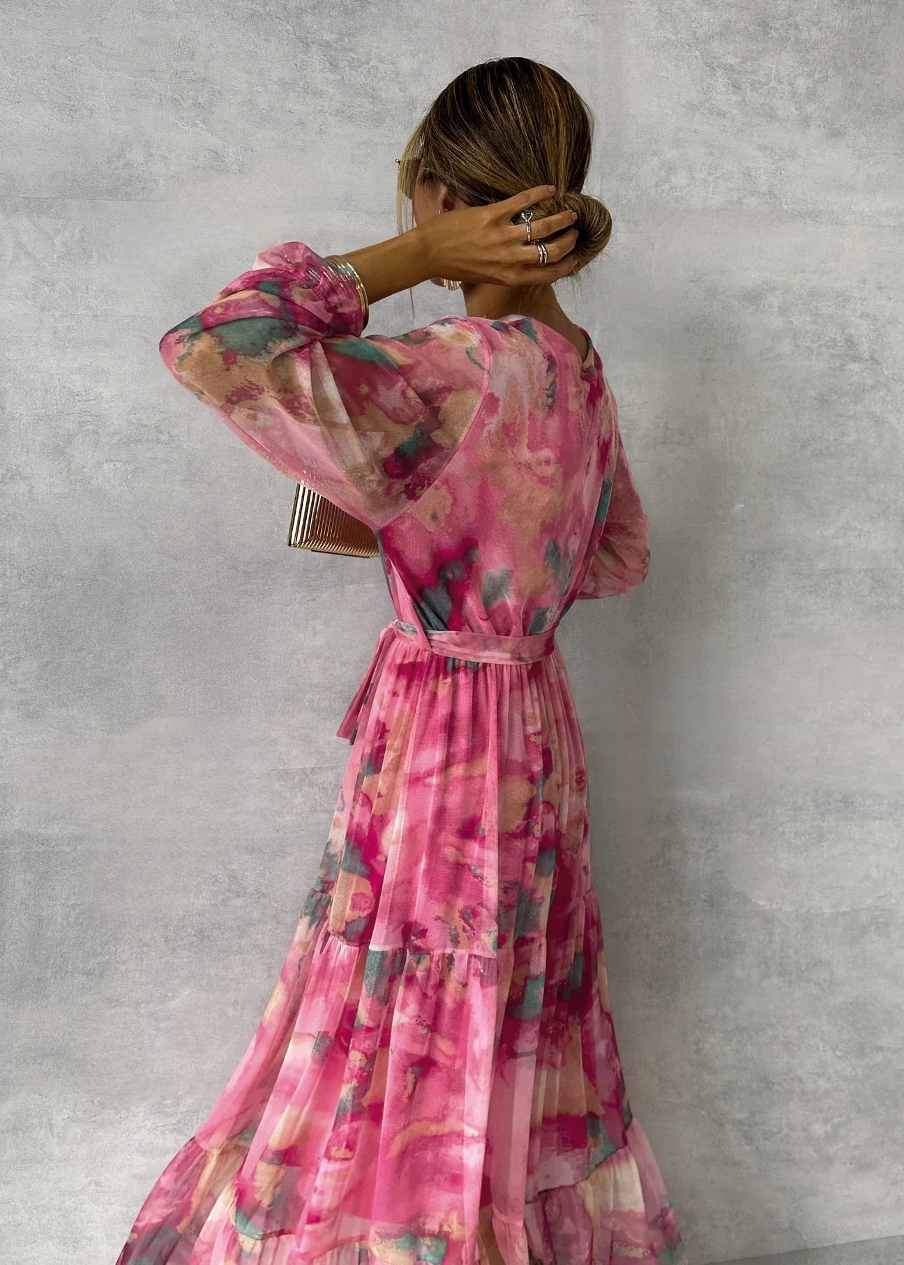 Daniela - Robe Cache-cœur Florale Élégante