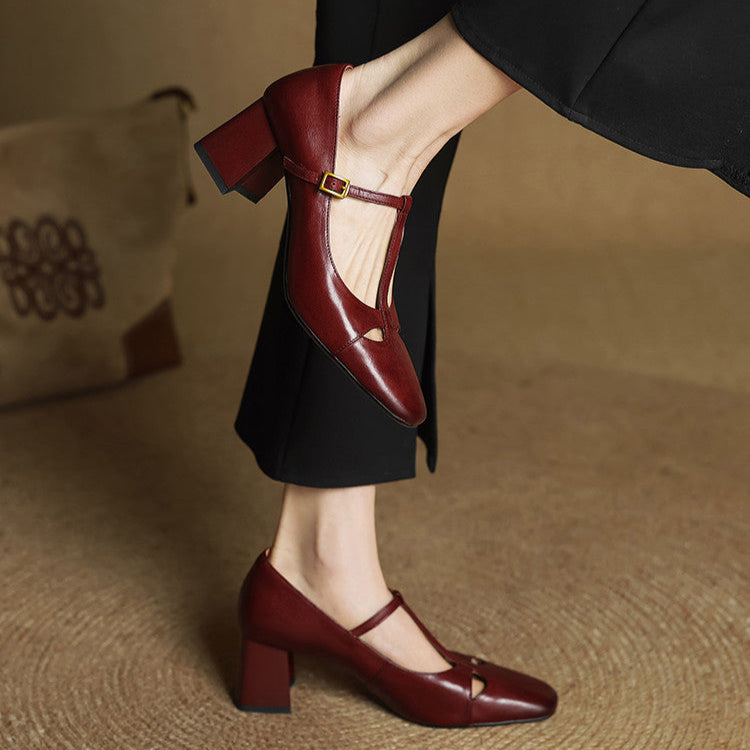Elora Talons Hauts en Cuir Véritable