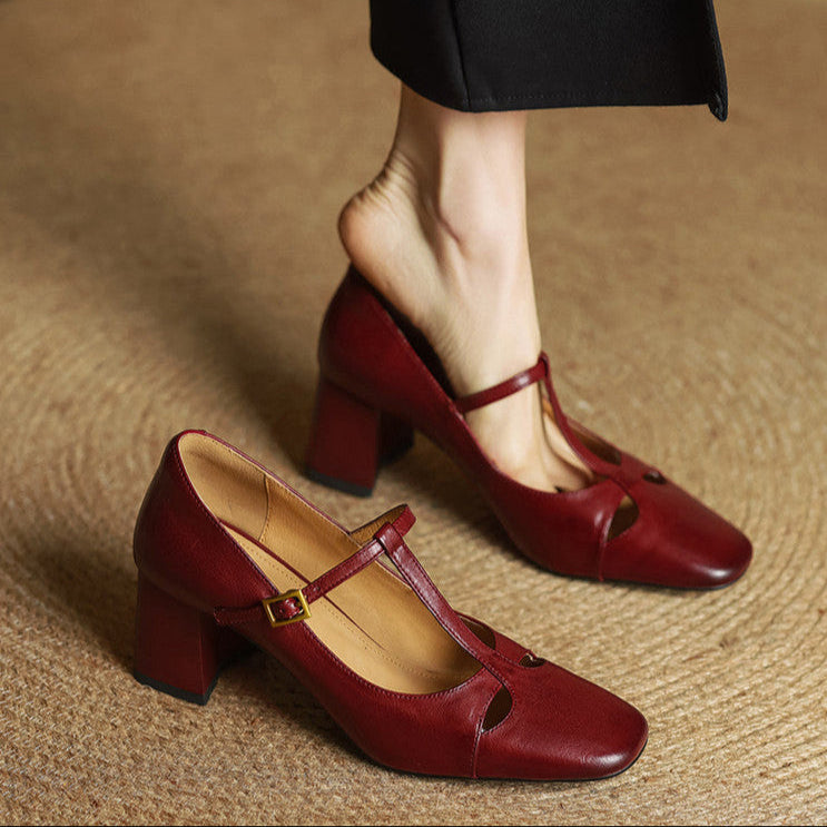 Elora Talons Hauts en Cuir Véritable