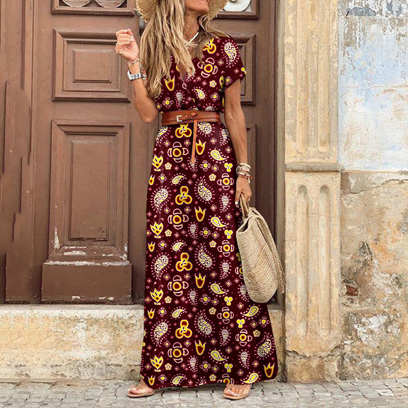 Robe longue bohème chic en viscose légère