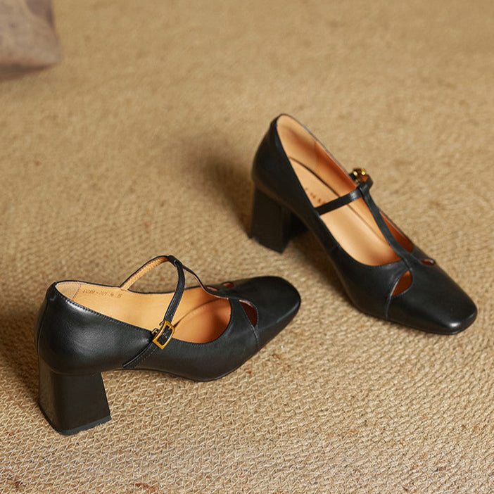 Elora Talons Hauts en Cuir Véritable