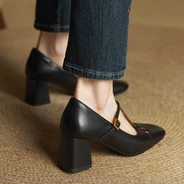 Elora Talons Hauts en Cuir Véritable