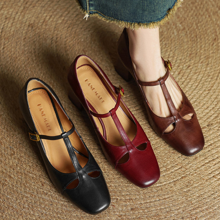 Elora Talons Hauts en Cuir Véritable
