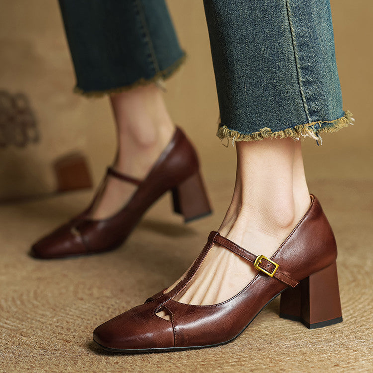 Elora Talons Hauts en Cuir Véritable