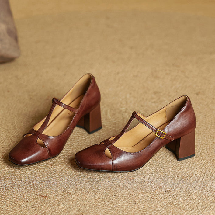 Elora Talons Hauts en Cuir Véritable