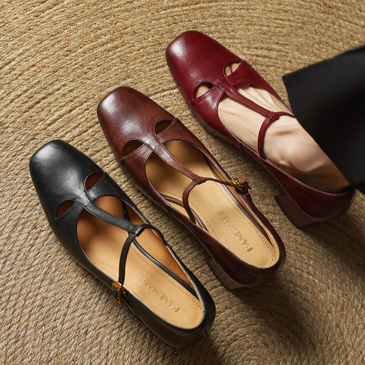 Elora Talons Hauts en Cuir Véritable
