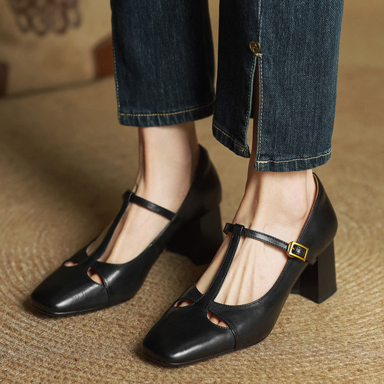 Elora Talons Hauts en Cuir Véritable