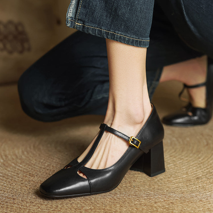 Elora Talons Hauts en Cuir Véritable