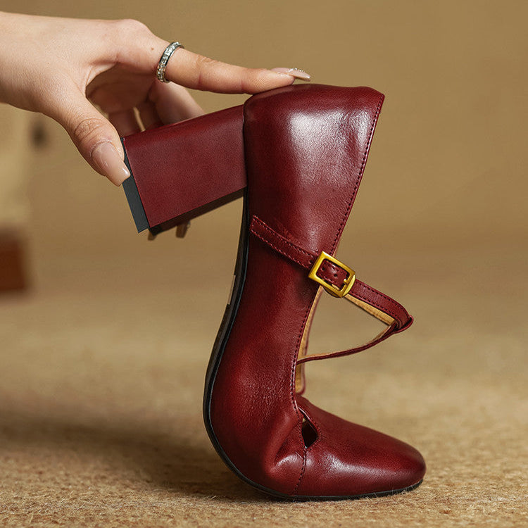 Elora Talons Hauts en Cuir Véritable