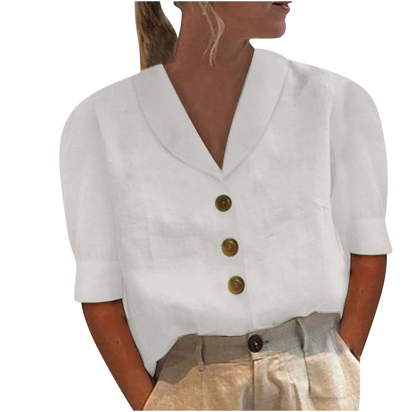 Chemisier rétro chic pour femme avec nœud devant