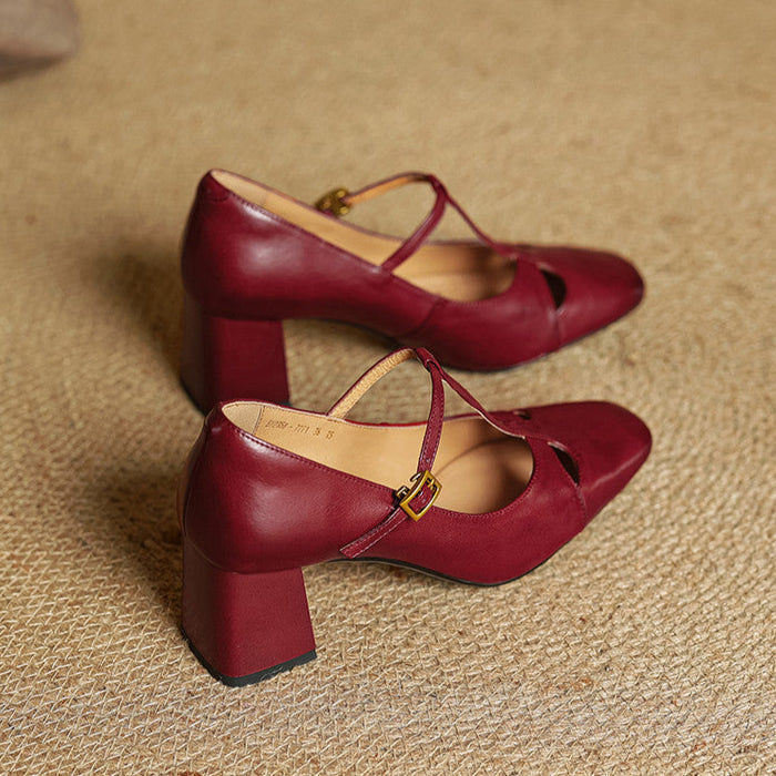 Elora Talons Hauts en Cuir Véritable