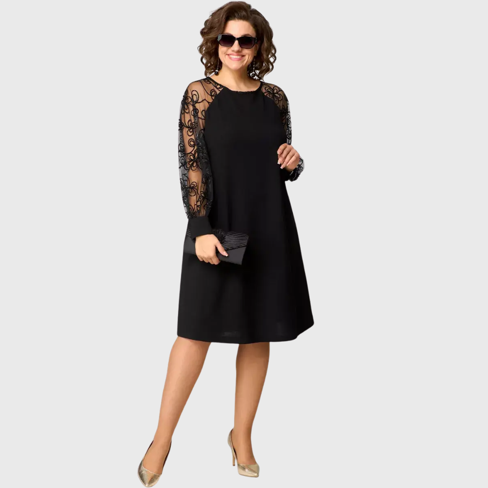 Lauren - Élégante robe en dentelle noire pour femme