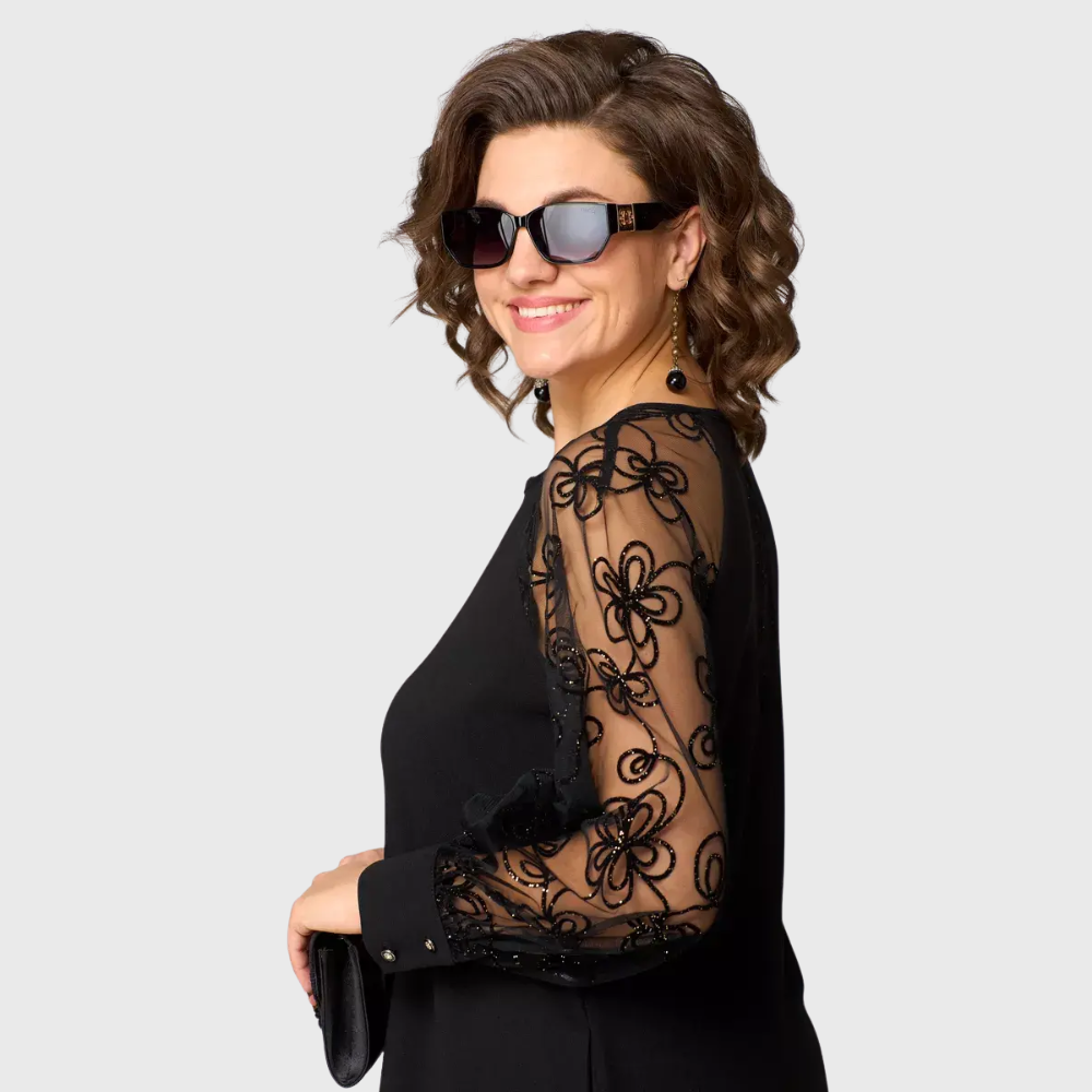 Lauren - Élégante robe en dentelle noire pour femme