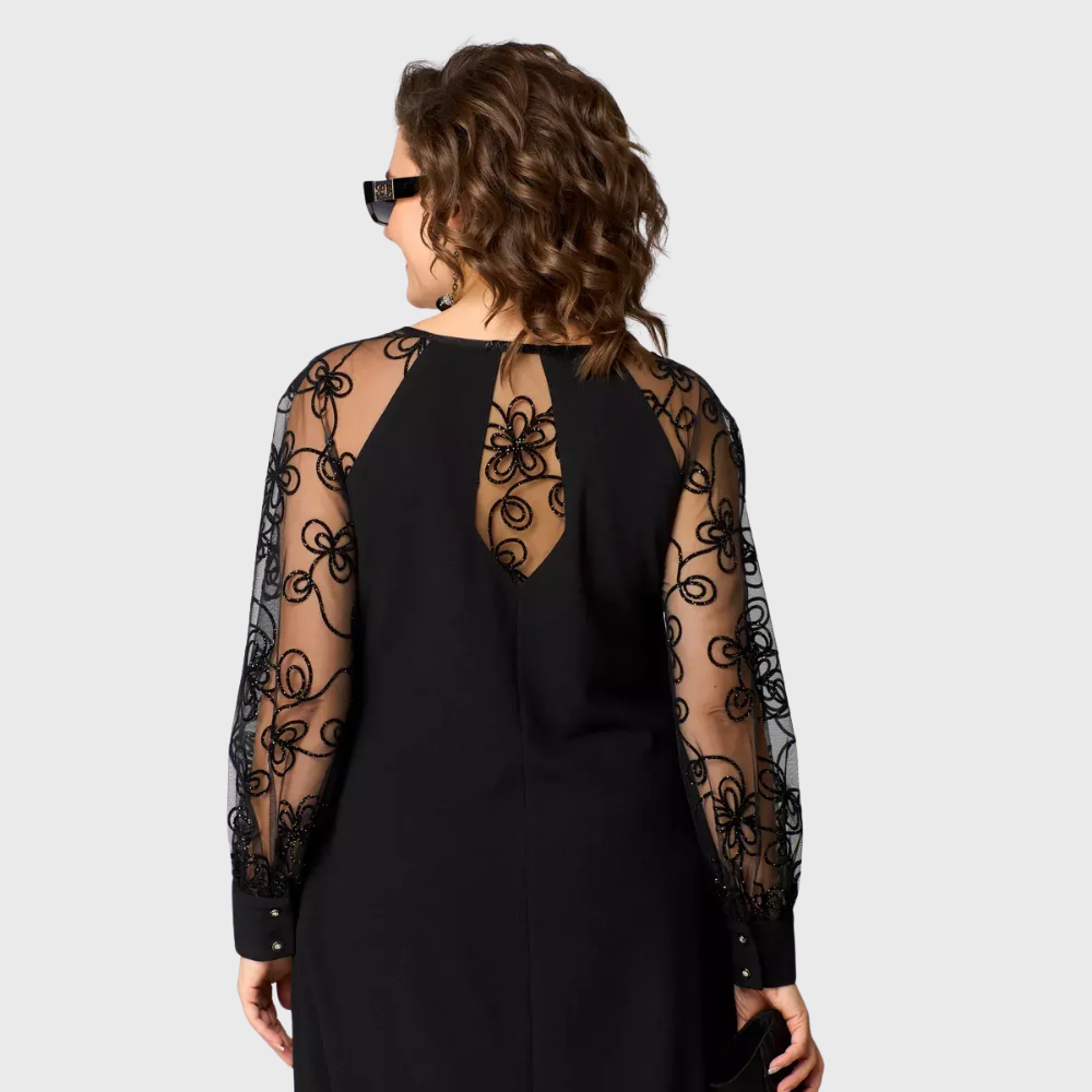 Lauren - Élégante robe en dentelle noire pour femme