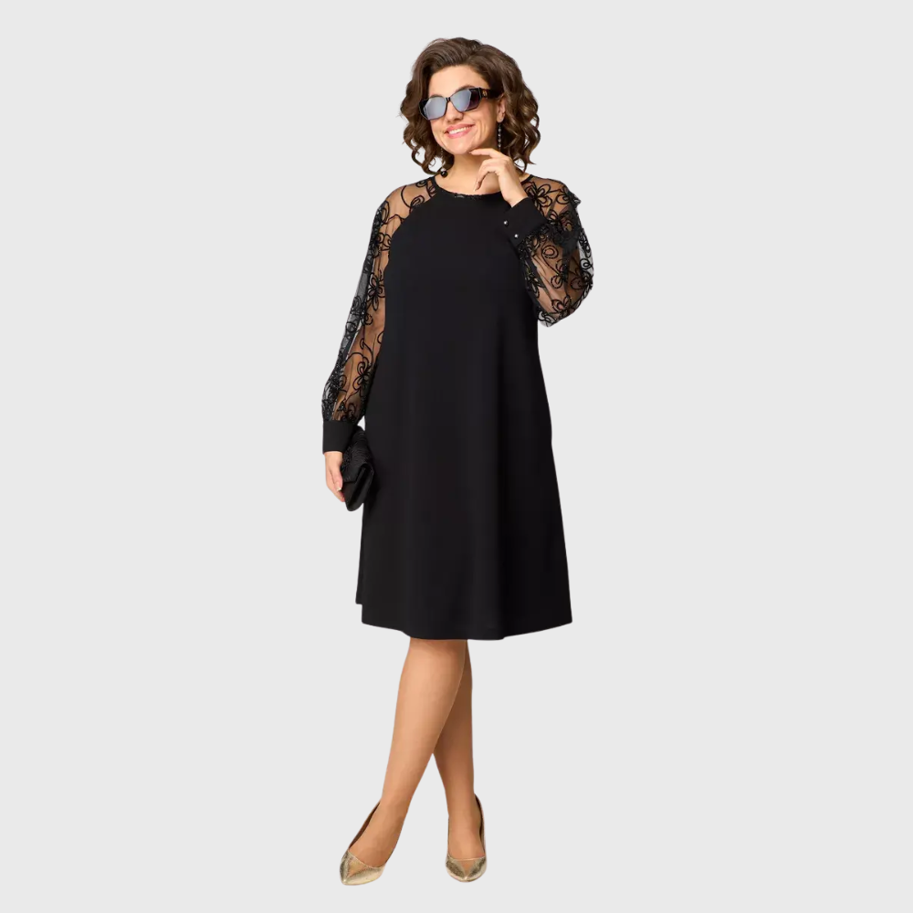 Lauren - Élégante robe en dentelle noire pour femme