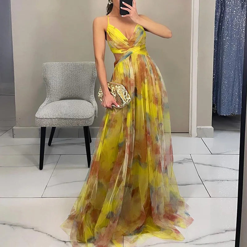 Giselle - Longue robe à l'imprimé floral charmant