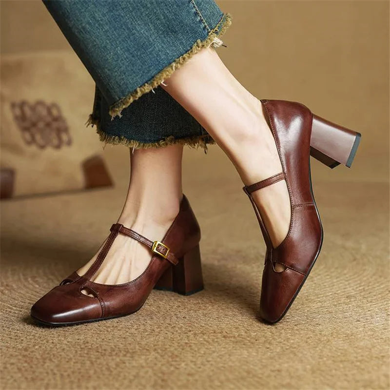 Elora Talons Hauts en Cuir Véritable