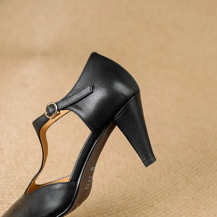 Talons Hauts en Cuir Véritable Triana