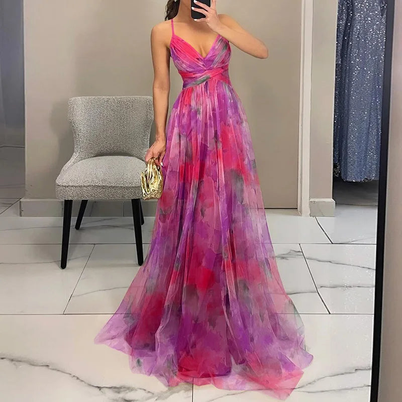 Giselle - Longue robe à l'imprimé floral charmant