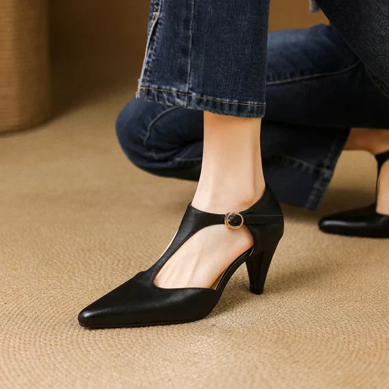 Talons Hauts en Cuir Véritable Triana