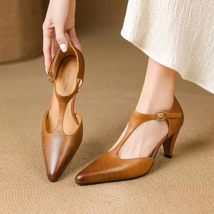 Talons Hauts en Cuir Véritable Triana