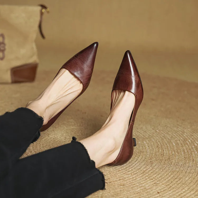 Anok Talons Hauts en Cuir Véritable