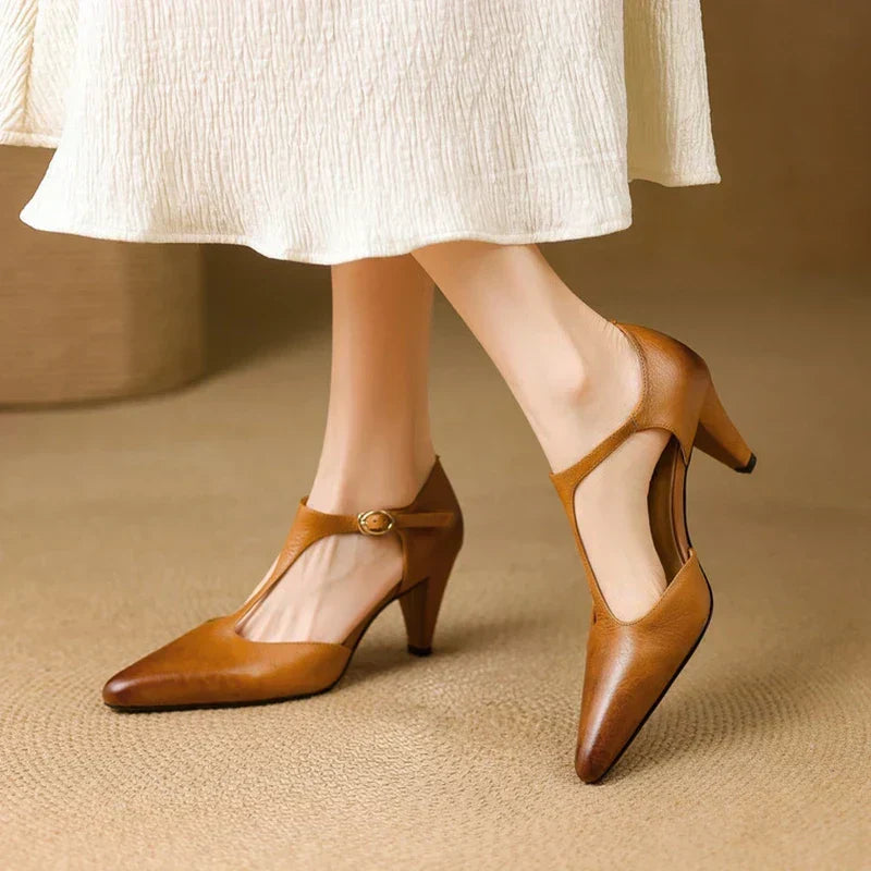 Talons Hauts en Cuir Véritable Triana