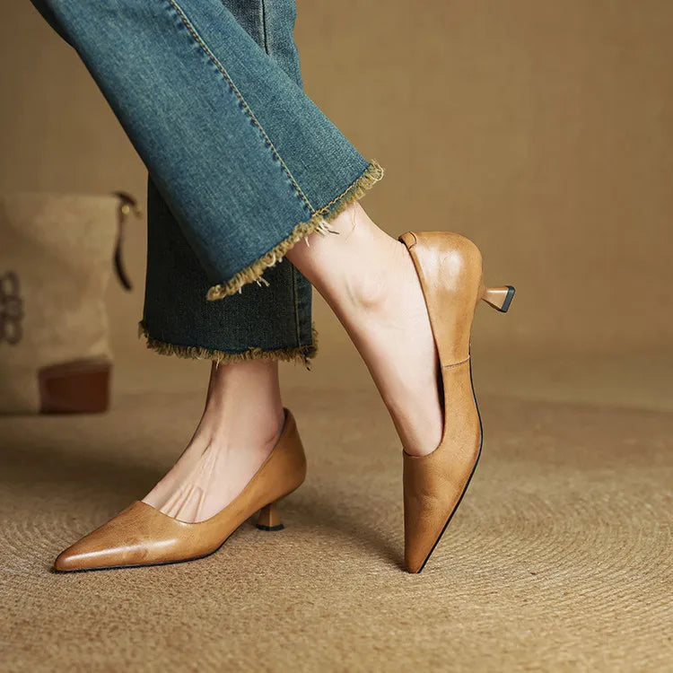 Anok Talons Hauts en Cuir Véritable