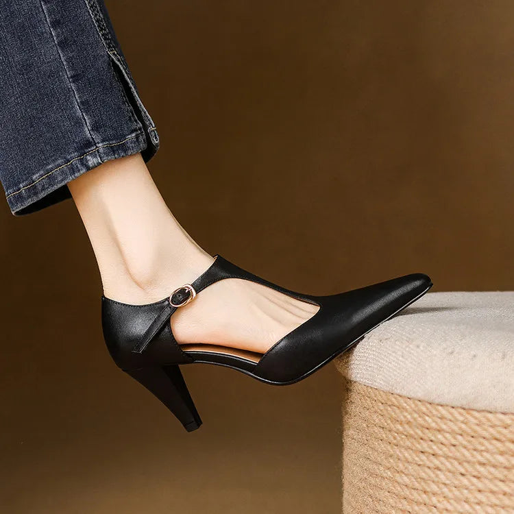 Talons Hauts en Cuir Véritable Triana