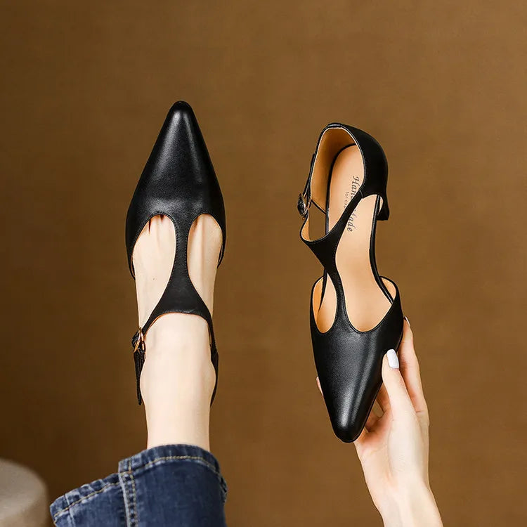 Talons Hauts en Cuir Véritable Triana