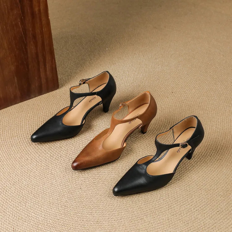 Talons Hauts en Cuir Véritable Triana