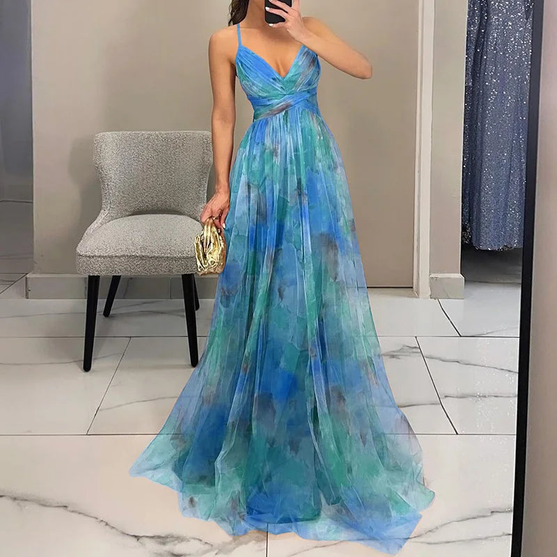 Giselle - Longue robe à l'imprimé floral charmant