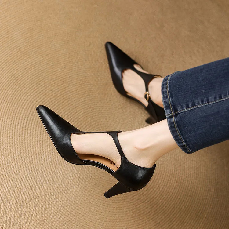 Talons Hauts en Cuir Véritable Triana