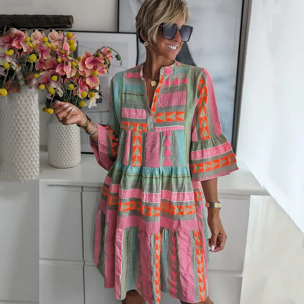 Kiki | Robe midi de printemps élégante pour femme