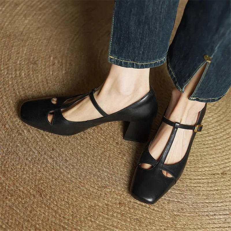 Elora Talons Hauts en Cuir Véritable