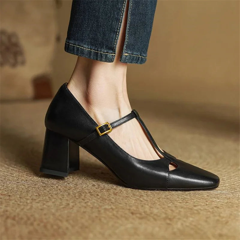 Elora Talons Hauts en Cuir Véritable