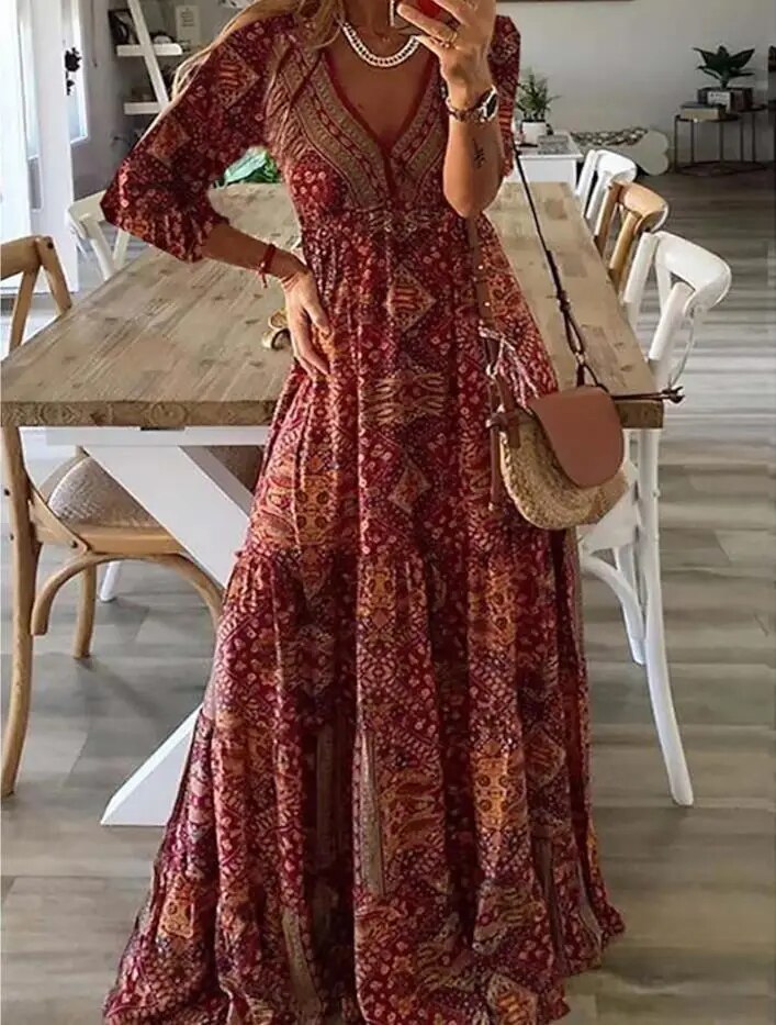 Laurence™ Robe longue femme printemps/été